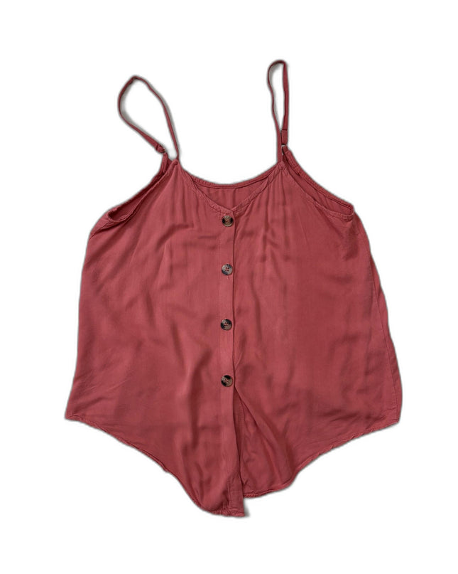 Crane Pink Button Down Sleeveless Cami Top - M