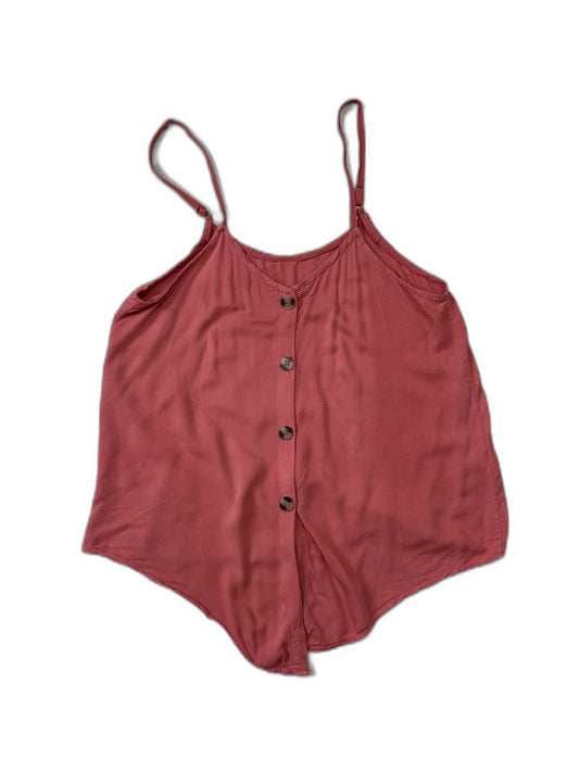 Crane Pink Button Down Sleeveless Cami Top - M