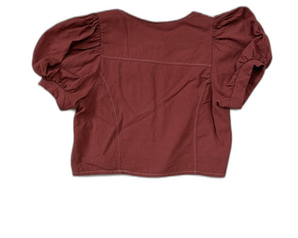 Y.L.L Rust Puff Sleeve Button-Down Casual Top - XS | With Tags