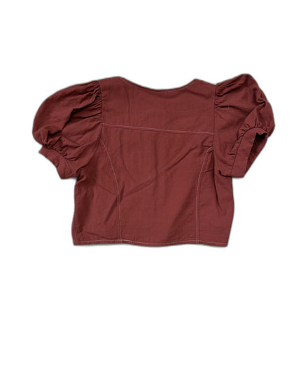 Y.L.L Rust Puff Sleeve Button-Down Casual Top - XS | With Tags