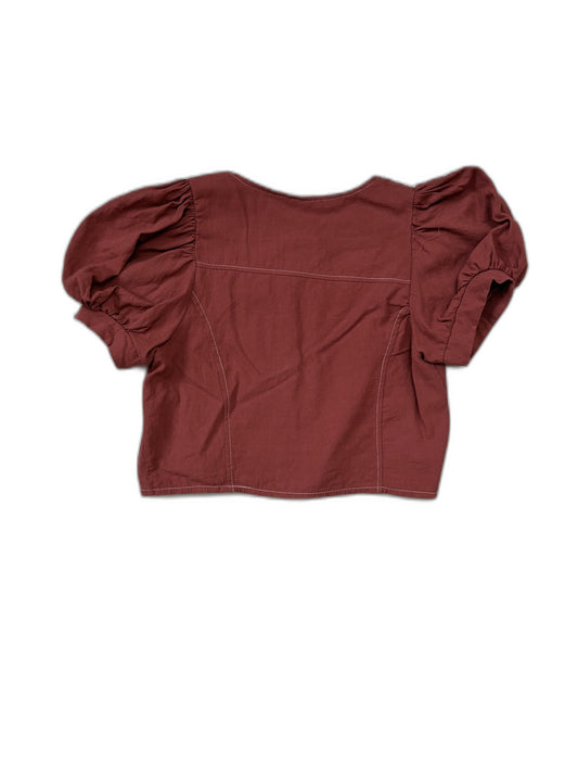 Y.L.L Rust Puff Sleeve Button-Down Casual Top - XS | With Tags