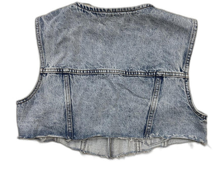 Pull & Bear Blue Denim Cropped Jacket - XS