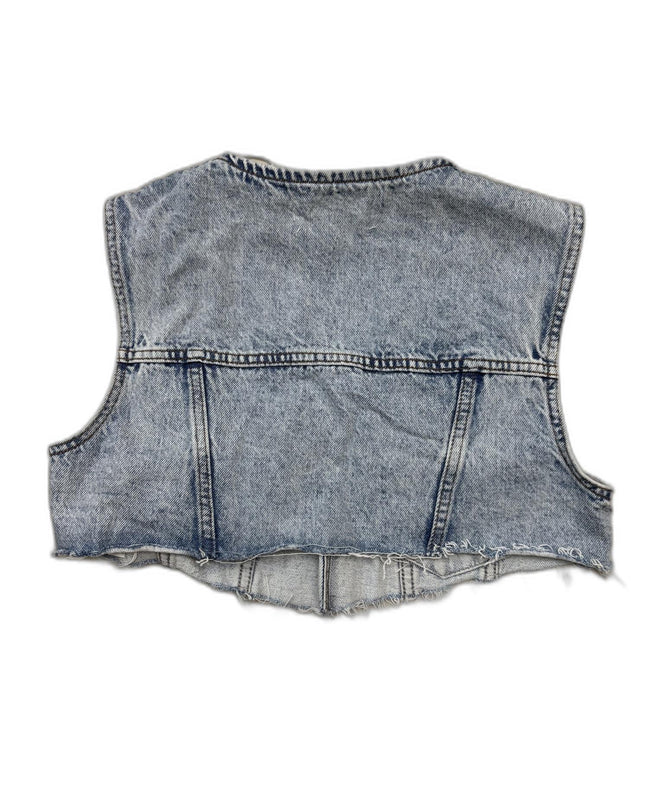Pull & Bear Blue Denim Cropped Jacket - XS