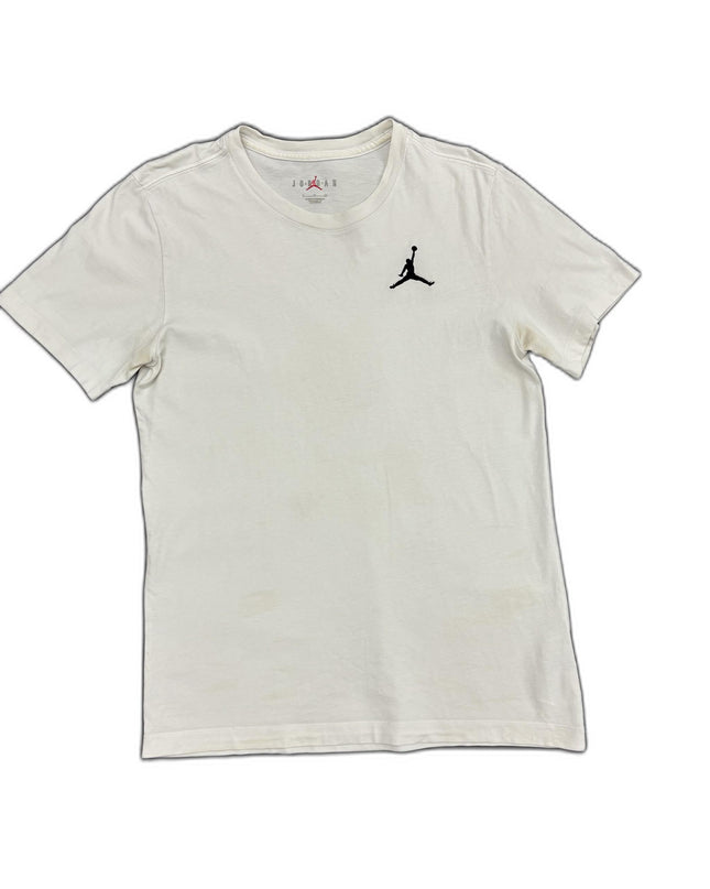 Jordan White Jumpman Embroidered Casual T-Shirt - S