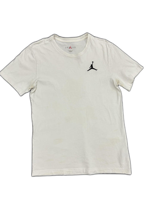 Jordan White Jumpman Embroidered Casual T-Shirt - S
