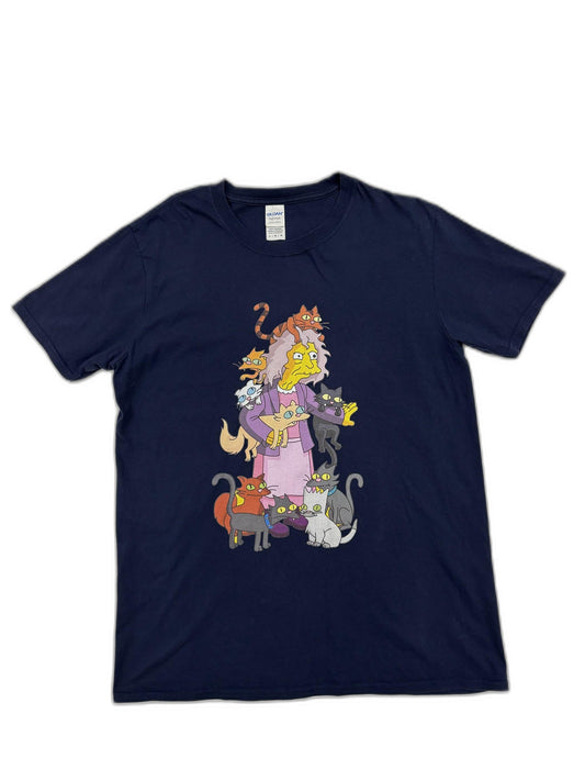 Gildan The Simpsons Cat Lady Navy Blue T-Shirt - M