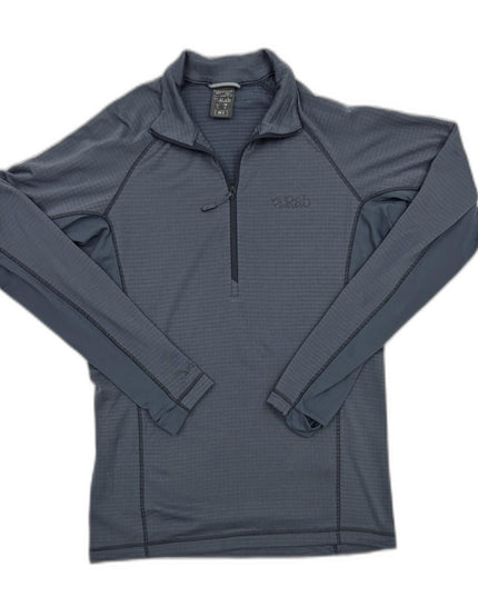 Rab Lightweight Quarter-Zip Grid Fleece Gray Pullover - XS