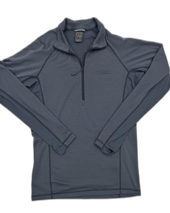 Rab Lightweight Quarter-Zip Grid Fleece Gray Pullover - XS