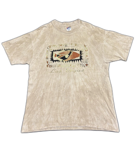 Hanes Beefy-T "Las Vegas" Graphic Beige T-Shirt - XL