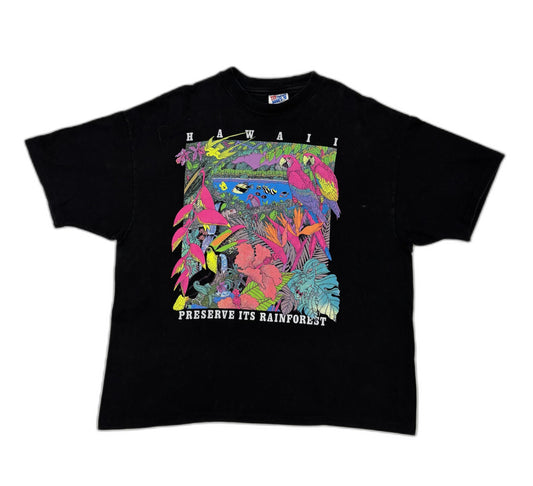 Hanes Vintage 90s Single Stitch Hawaii Preserve Its Rainforest T-Shirt - L