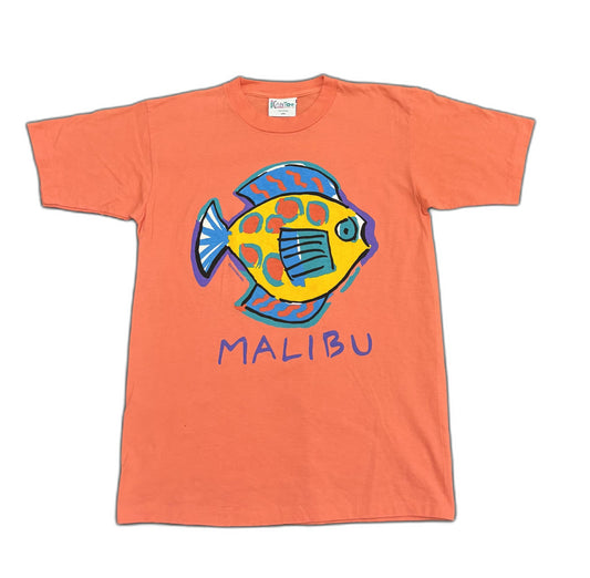 ICanToo Vintage Malibu Orange Graphic T-Shirt - M