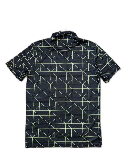 Adidas Jacquard Lines Golf Shirt Modern Black Polo - M | New With Tags