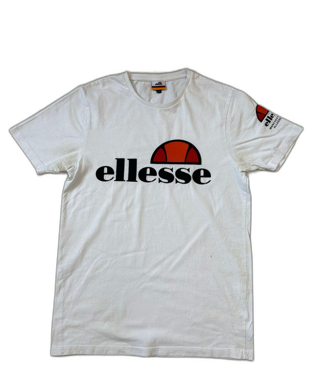 Ellesse Classic White Bold Logo Graphic T-Shirt - S