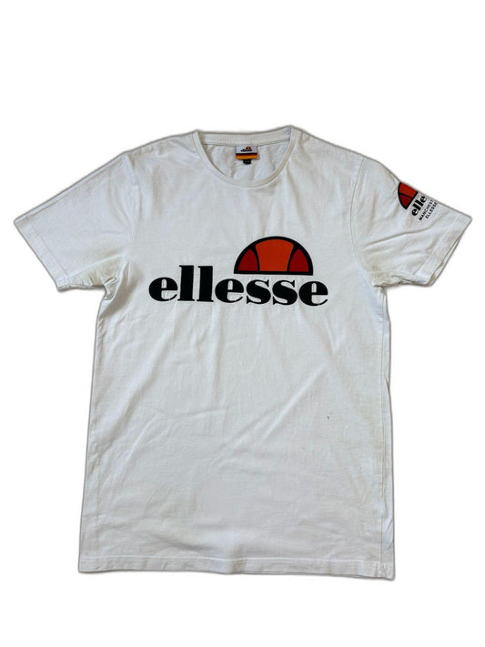 Ellesse Classic White Bold Logo Graphic T-Shirt - S