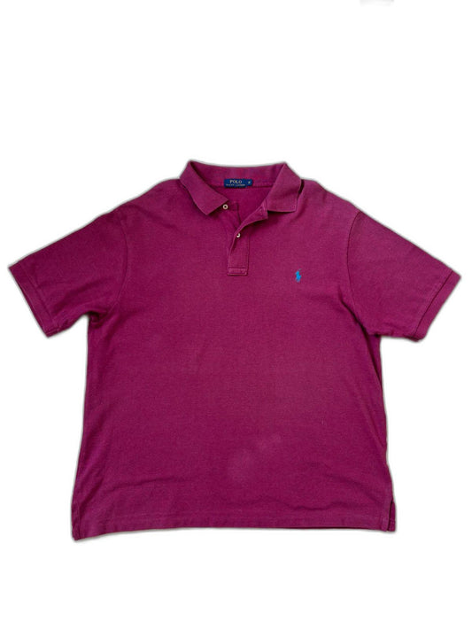 Ralph Lauren Classic Fit Magenta Pique Polo Shirt - XL
