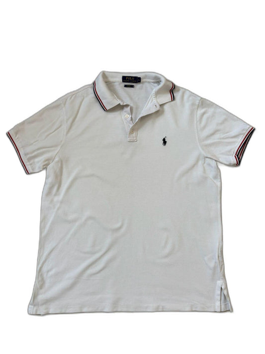 Ralph Lauren Custom Fit White Tipped Collar Polo Shirt - M