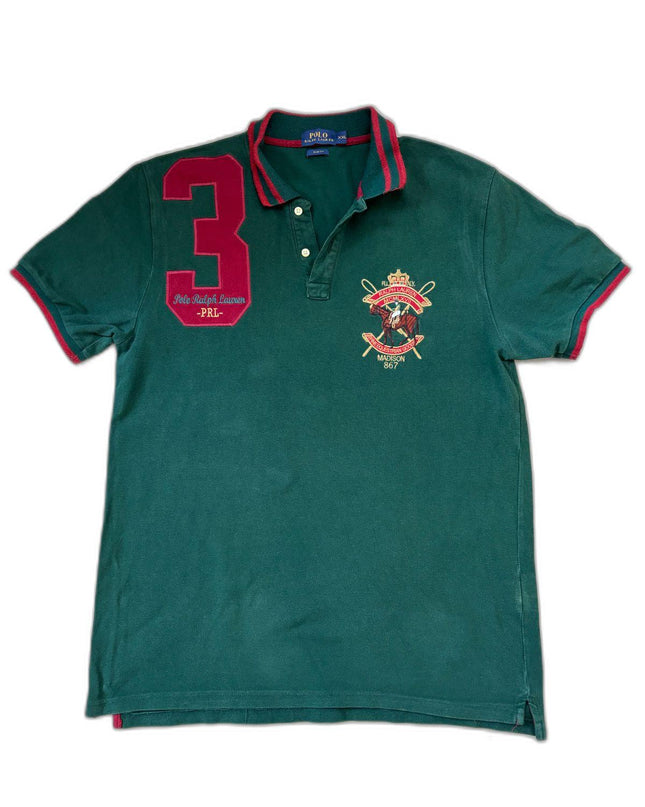 Ralph Lauren Vintage Green 3-Embroidered Polo Shirt - M