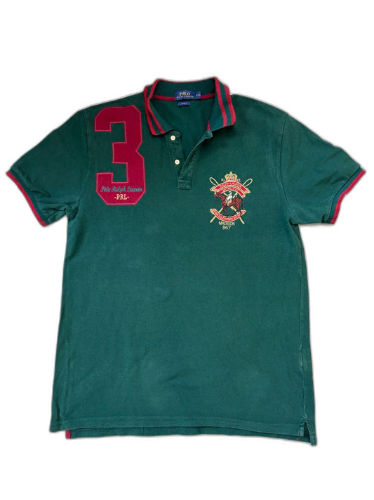 Ralph Lauren Vintage Green 3-Embroidered Polo Shirt - M