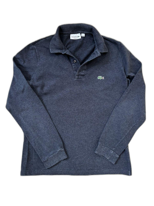 Lacoste Classic Fit Long Sleeve Charcoal Grey Polo Shirt - XS