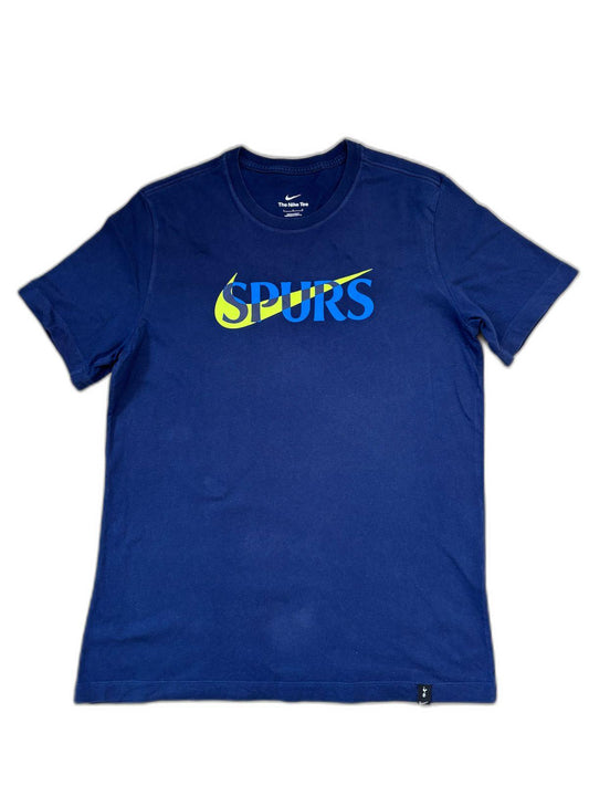 Nike Spurs Navy Blue Graphic with Logo Print  T-Shirt - M