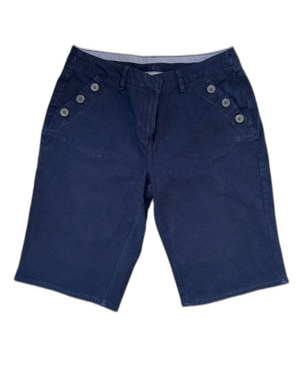 Maine New England Button-Detail Navy Blue Chino Shorts - S | Waist: 30"