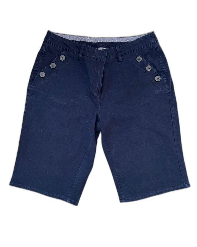 Maine New England Button-Detail Navy Blue Chino Shorts - S | Waist: 30"