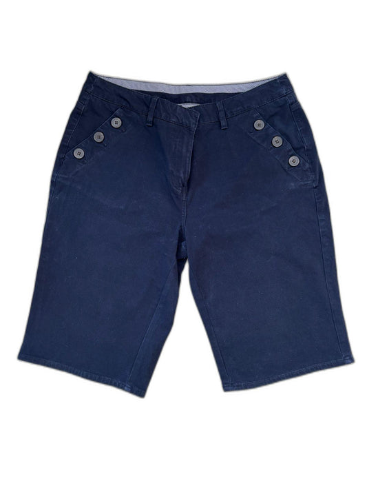 Maine New England Button-Detail Navy Blue Chino Shorts - S | Waist: 30"