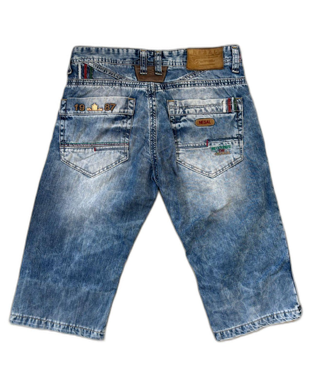 Nesal Denim 1987 Distressed Cargo Light Blue Short - M