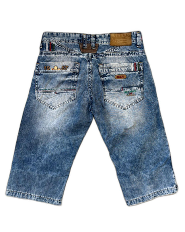 Nesal Denim 1987 Distressed Cargo Light Blue Short - M