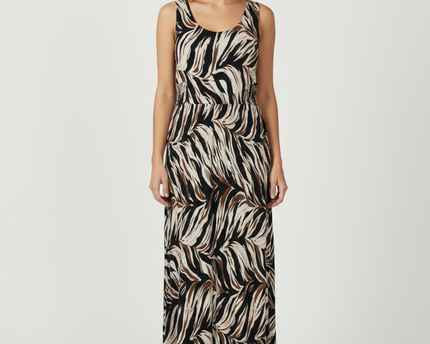 Warehouse Abstract Zebra Print Sleeveless Maxi Dress
