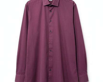 Calvin Klein Burgundy Slim Fit Dress Shirt