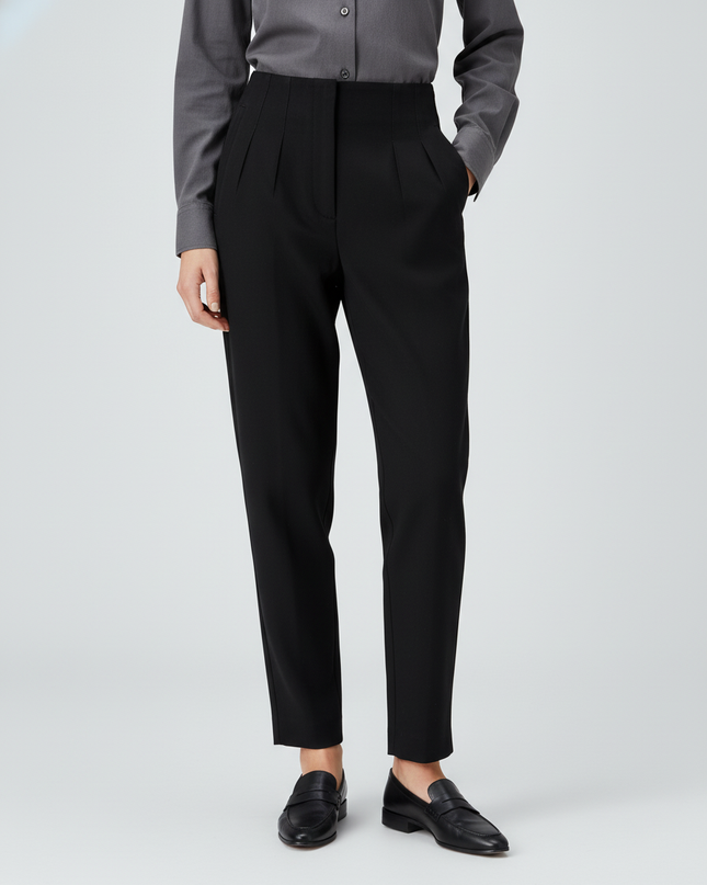 ZARA High Waisted Black Trousers - Minimalist Chic