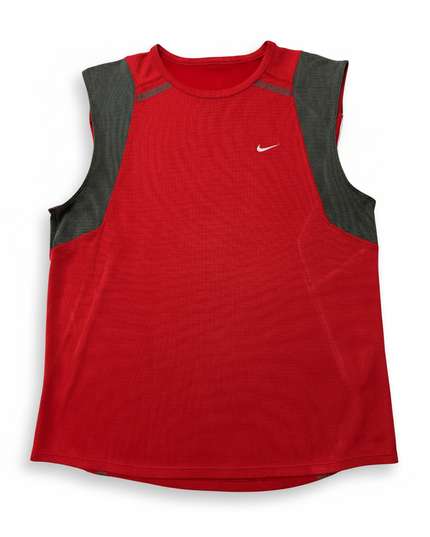 Nike Miler Dri-FIT Running Red Grey Tank Top