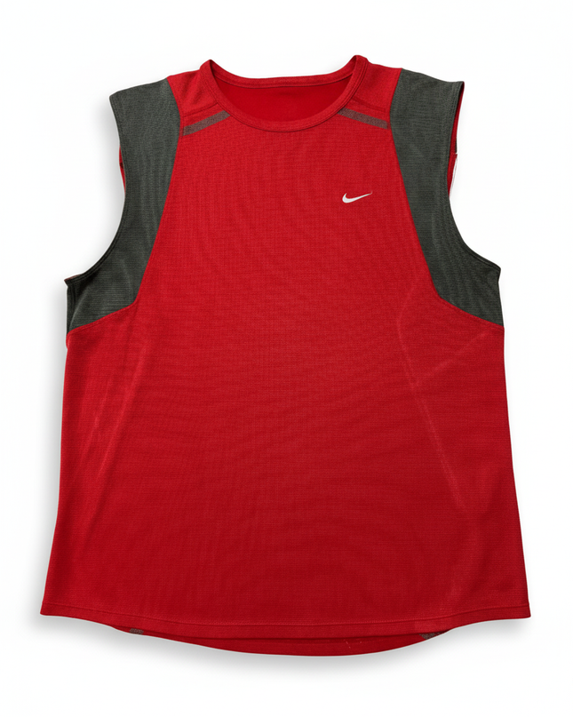 Nike Miler Dri-FIT Running Red Grey Tank Top