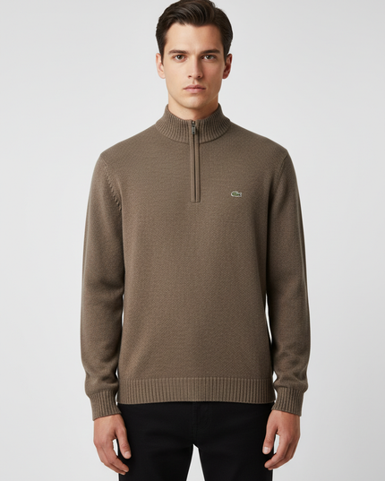 Lacoste Classic 1/4 Zip Textured Knit Sweater