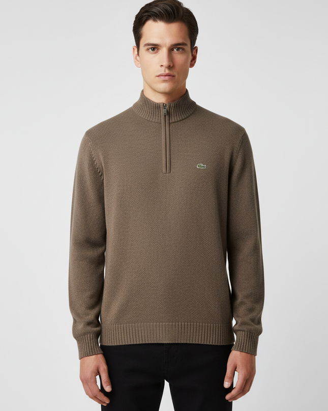 Lacoste Classic 1/4 Zip Textured Knit Sweater