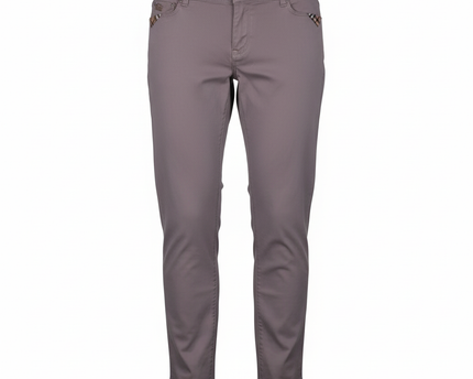 Burberry London Taupe Slim-Fit Check Trim Stretch Pants