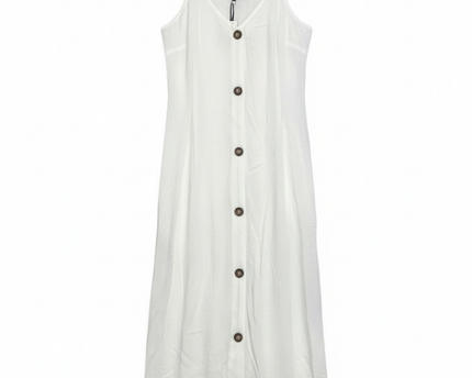 Debenhams White Button-Down with Spaghetti Straps Midi Dress