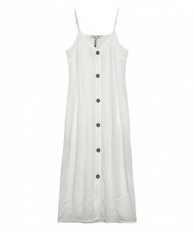 Debenhams White Button-Down with Spaghetti Straps Midi Dress